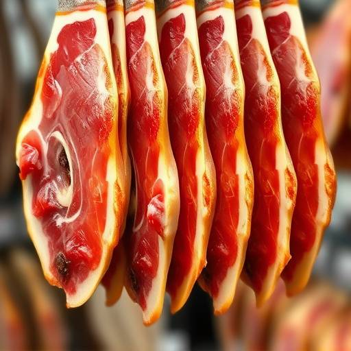 Fette di Prosciutto di Parma appese