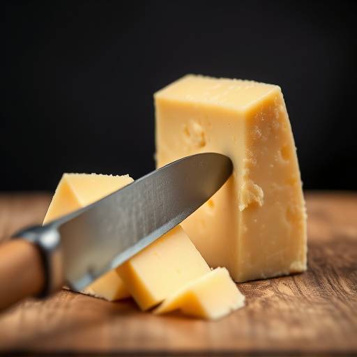 Una forma di Parmigiano Reggiano con un coltello